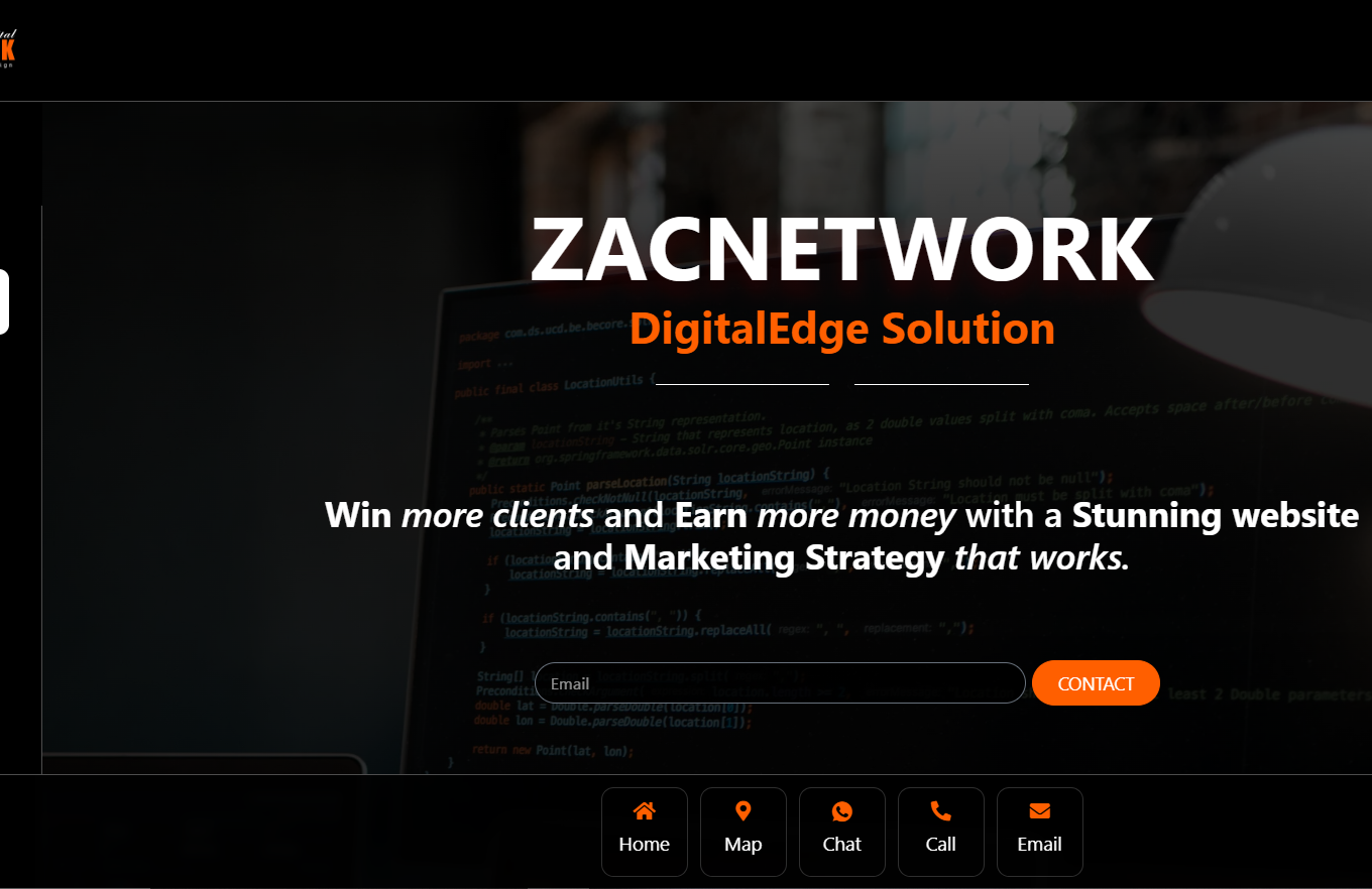 Portfolio and Service Website for Zacnetwork Digital